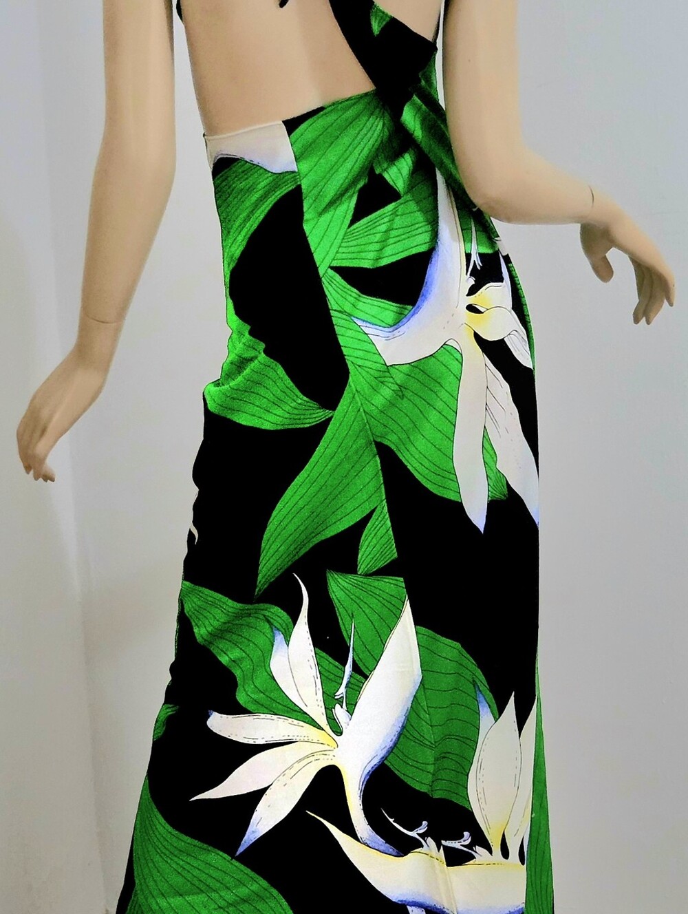 Vtg 60-70s Malihini Hawaii Vrap Dress Emerald Green - Picture 4 of 7
